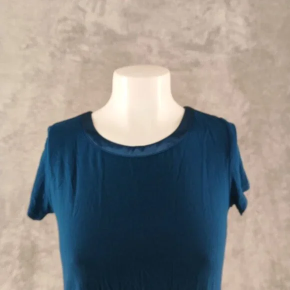 NWT ALFANI Women Top Petite SMALL Satin Neck Band Pullover Rayon Blend - Picture 2 of 9